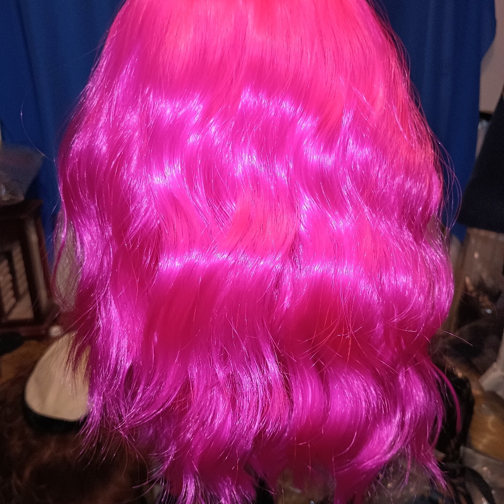 Vibrant Pink Wig for Women - Picture 6 of 6